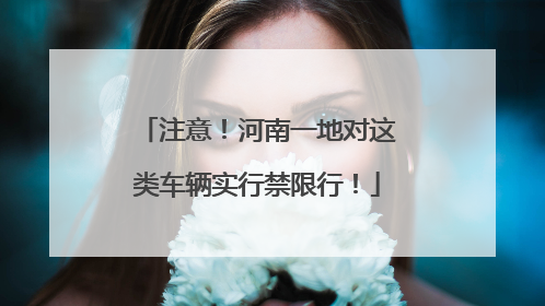 注意！河南一地对这类车辆实行禁限行！